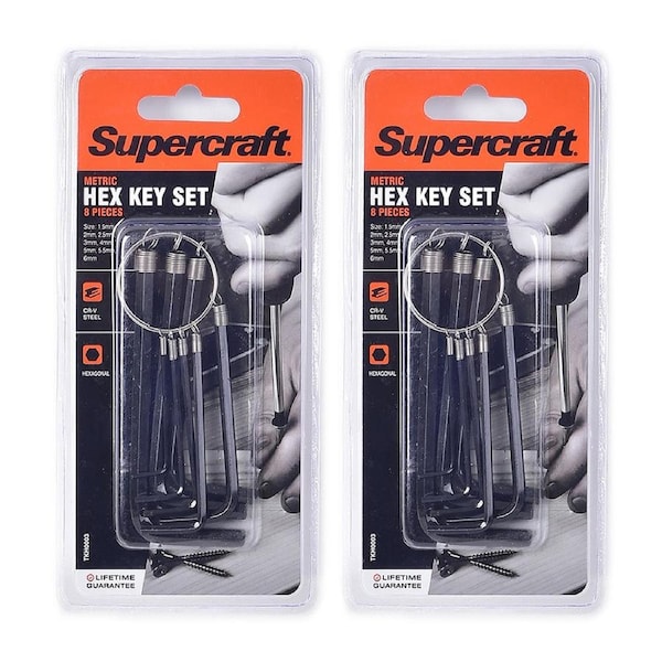 16pc Supercraft Allen/Hex Key Wrench Metric 1.5-6mm Size DIY Home Tool Set
