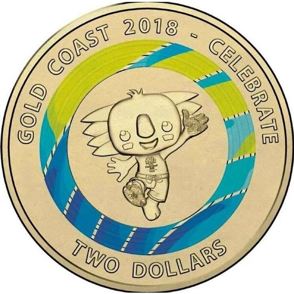 2018 Gold Coast Blue Boribi Commonwealth Games $2 Two Dollar Coin Aus uncirculated from folder