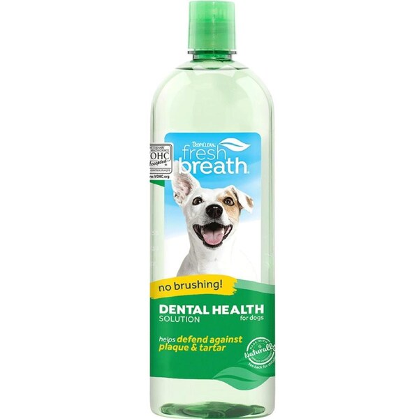 TropiClean Fresh Breath Dental Health Solution for Dogs Original 473mL