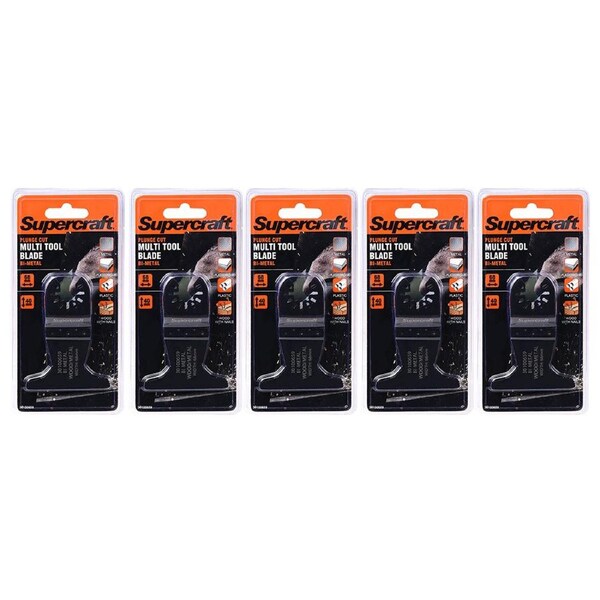 5x Supercraft Ocillating Saw Multi Tool Plunge Cutting Set Bi Metal Blade 68mm