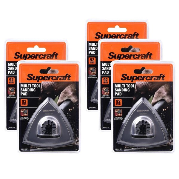 5x Supercraft Universal Ocillating Saw Multi Tool Wood Sanding Pad Set 92mm