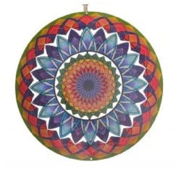 Rainbow Mandala Wind Spinner Sky Hanging Wind Spinners Stainless Steel Yard