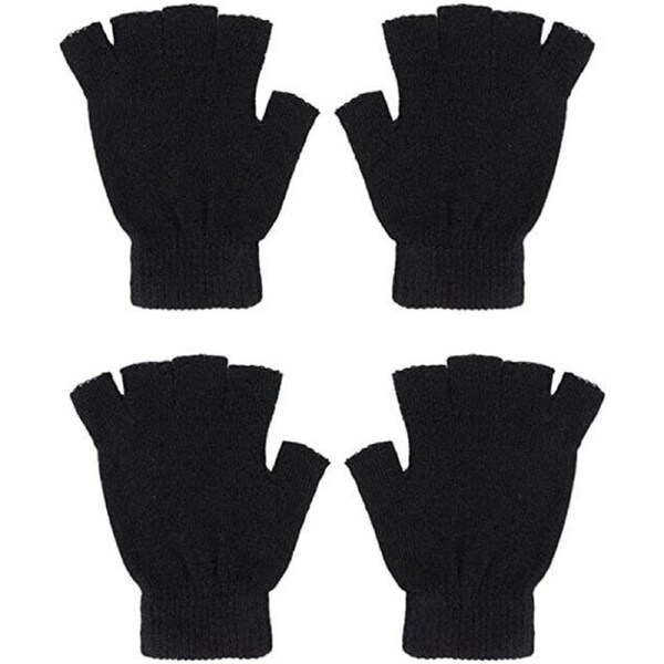 2 PAIRS WINTER FINGERLESS GLOVES MEN FASHION NEW HOT SELLING KNIT FASHION