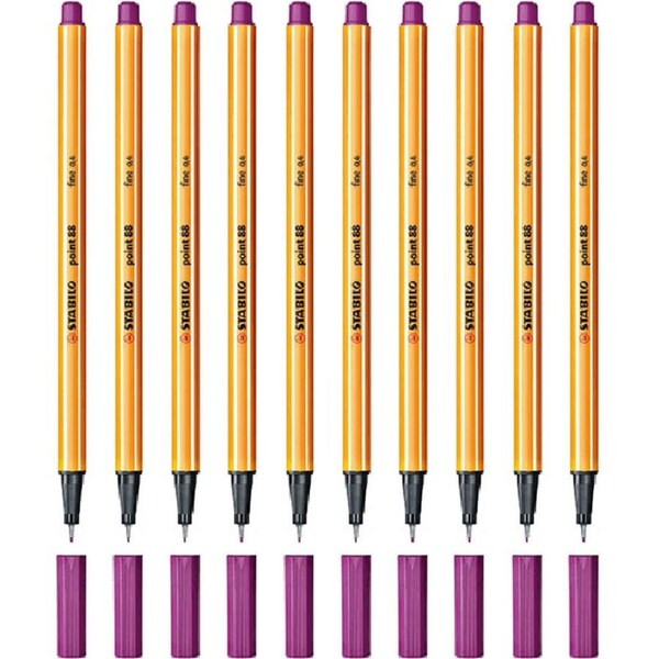 Stabilo 88 Point Fineliner Pen Lilac Lavendar Box 10