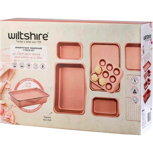 Wiltshire Rose Gold Smart Stack 7 Piece Bakeware Pack 7pc