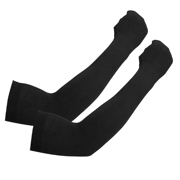 2 Pairs Black UV Sun Protection Cooling Sport Arm Sleeves Gloves Golf Bike Cycling Cover