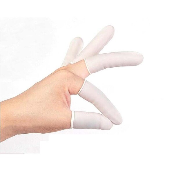 Latex Rubber Finger Cots Sets Fingertips Protector Gloves
