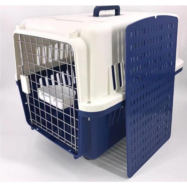 YES4PETS XL Dog Puppy Cat Crate Pet Rabbit Parrot Airline Carrier Cage W Bowl Tray & Wheel 72x53x53cm