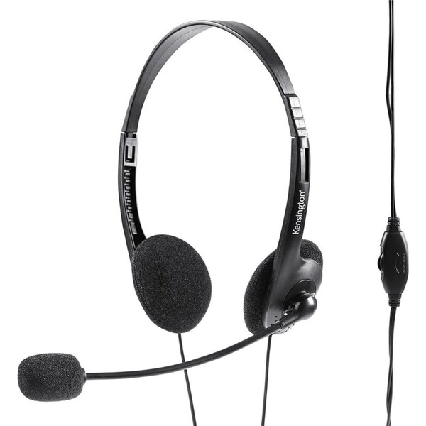 Kensington Light Weight Headset with Microphone Headphone Black