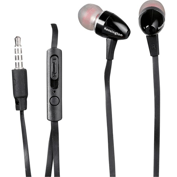 Kensington Stereo Earphones With Mic And Volume Control Black