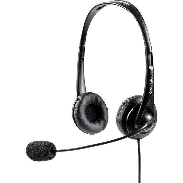 Kensington Stereo USB Headset With Mic And Volume Control Headphone Black