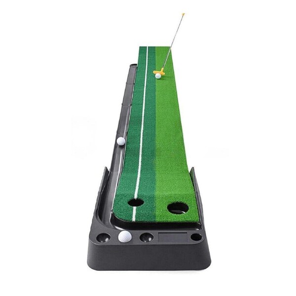 Portable Auto-Return Golf Practice Putting Mat Putter Trainer Indoors Outdoors 3M