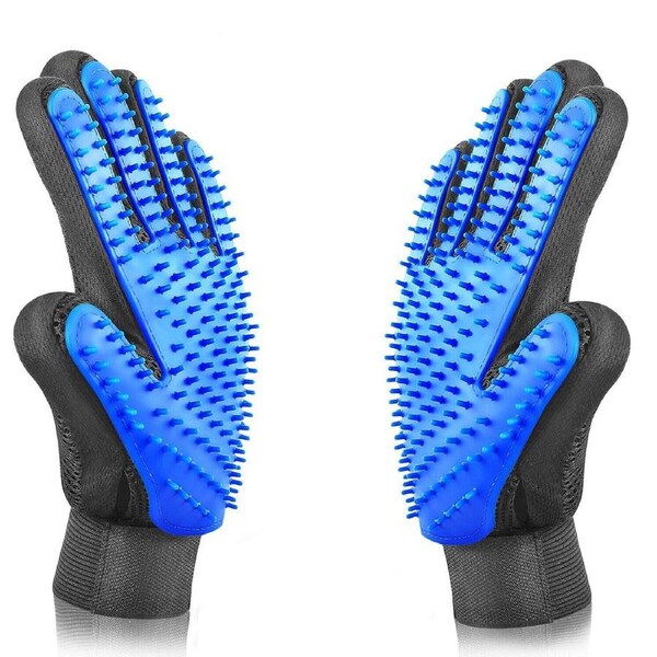 Dog Cat Pet Grooming Glove Deshedding Brush Fur Hair Remover Mitt Brush Massage - 1 Pair