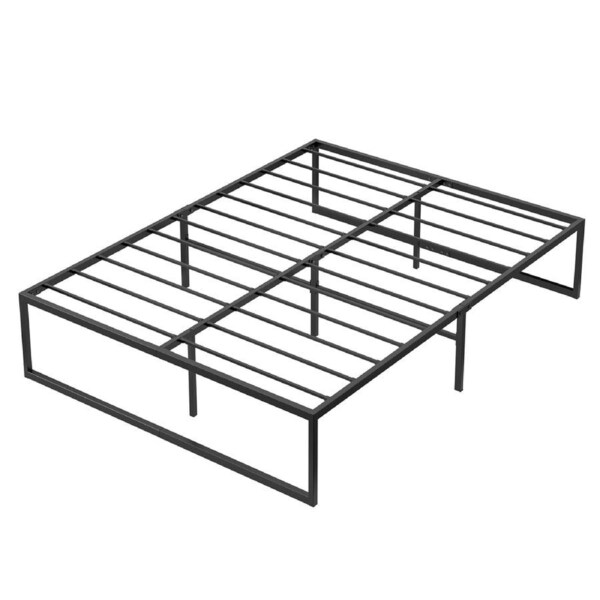 Advwin Bed Frame Queen Metal Bed Frames Mattress Base Support Black