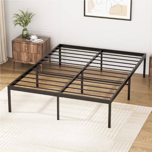 Advwin Single Bed Frame Metal Bed Base Bed Frames Mattress Base Support Black