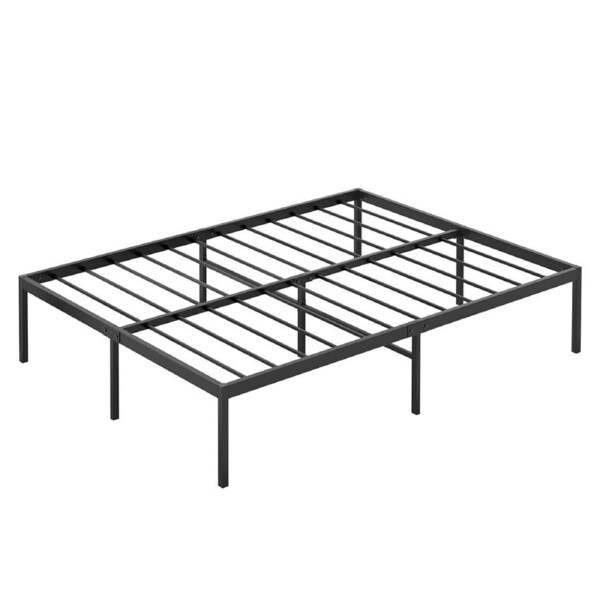 Advwin Queen Bed Frame Metal Bed Base 41cm Height Bed Frames Mattress Base Support Black