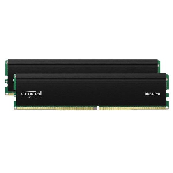 Crucial Pro 32GB (2x16GB) DDR4 UDIMM 3200MHz CL22 Black Heat Spreaders Support Intel XMP AMD EXPO for Desktop PC Gaming Memory