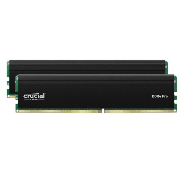 Crucial Pro 64GB (2x32GB) DDR4 UDIMM 3200MHz CL22 Black Heat Spreaders Support Intel XMP AMD EXPO for Desktop PC Gaming Memory
