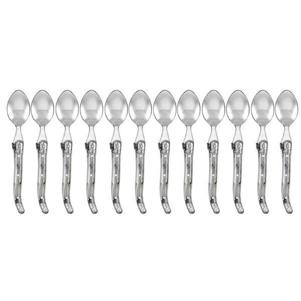 12pc Laguiole Etiquette 15.5cm Stainless Steel Teaspoon Cutlery Marble White