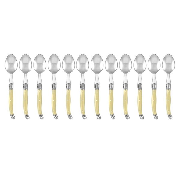 12pc Laguiole Etiquette 22.5cm Stainless Steel Table Spoon Tableware Ivory
