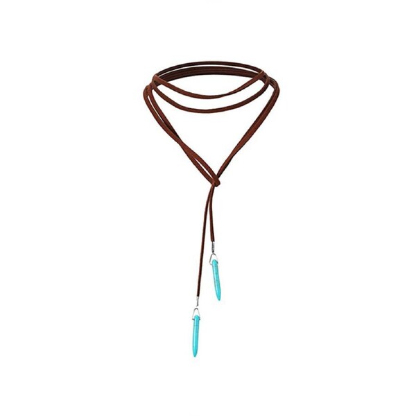Nevenka Turquoise Pendant Suede Necklace for Women-1