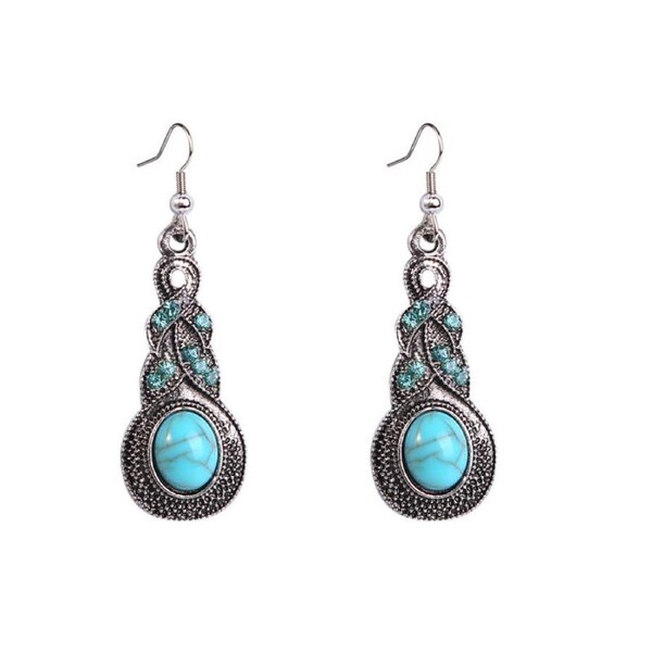 Nevenka Turquoise Vintage Drop Dangle Earrings for Women-E