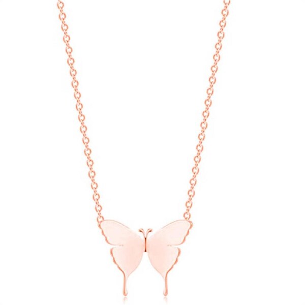 Nevenka Dainty Butterfly Pendant Necklaces for Women-RoseGold