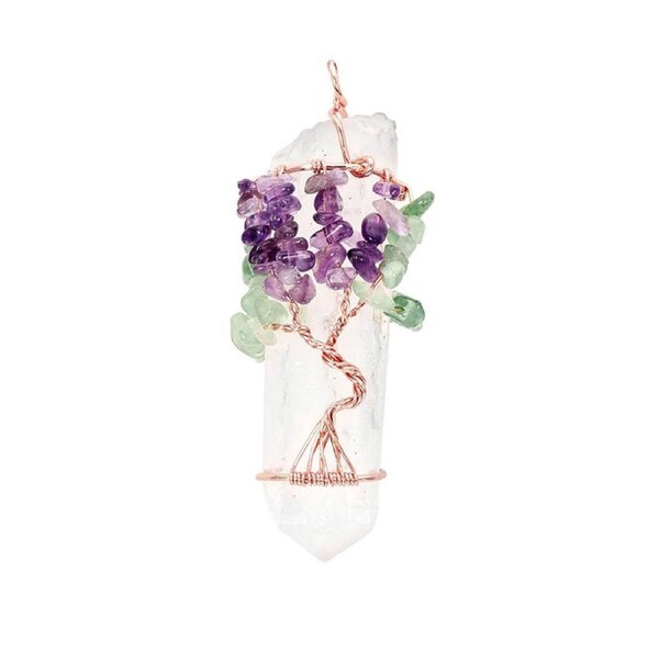 Nevenka Gemstone Tree of Life Wire Wrapped Pendant-C