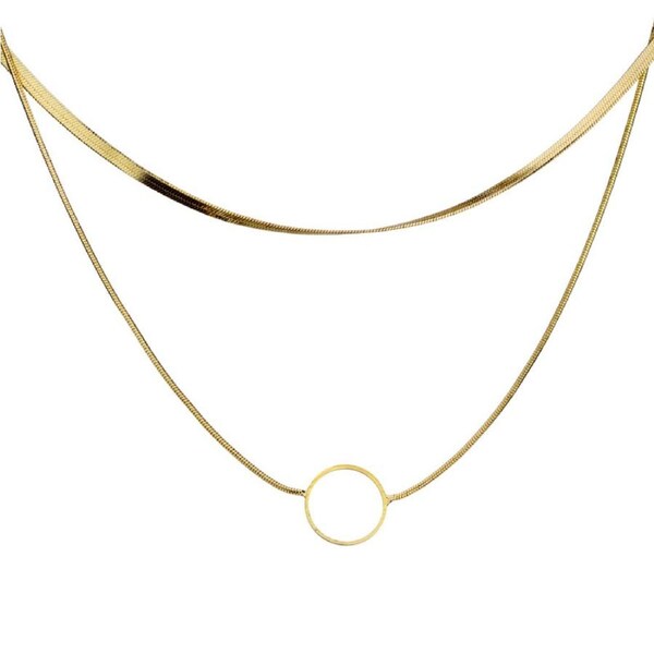 Nevenka Minimalist Style Double Layer Necklace for Womens