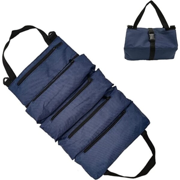 Catzon Multi-Purpose Roll up Tool Bag Organizer for Car Camping Gear-DarkBlue