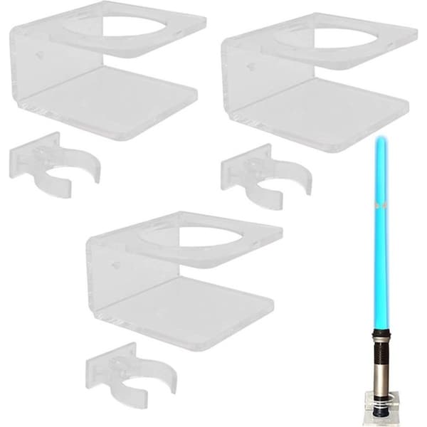 Catzon 3 Pcs Clear Lightsaber Wall Mount Holder ompatible for Most Saber
