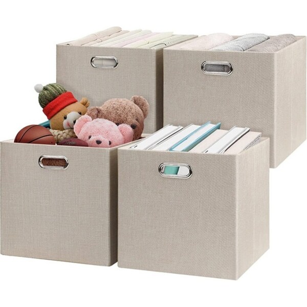 Catzon 4 Pcs 28CM Storage Cube Bins Foldable for Clothes Toys Organize