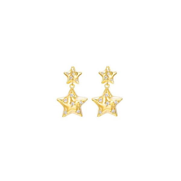 Nevenka Pair Of Fashion Pentagram Crystal Earrings For Women