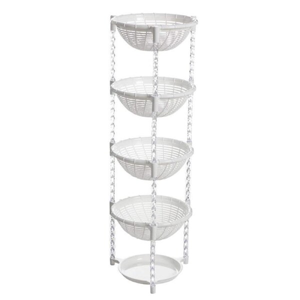 Catzon Stacking Fruit Basket Plastic for Kitchen Bathroom Organization-5 Tiers