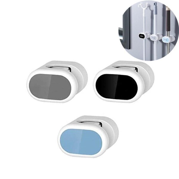 Catzon 3 Pcs Mop Broom Holders Self Adhesive Gripper Waterproof for Bathroom