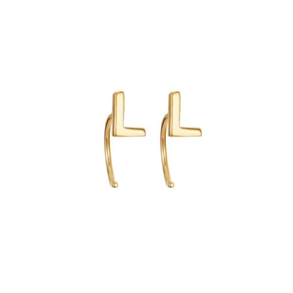 Nevenka Alphabet Letter Earrings Personalized Initial Stud for Ladies Girls-L