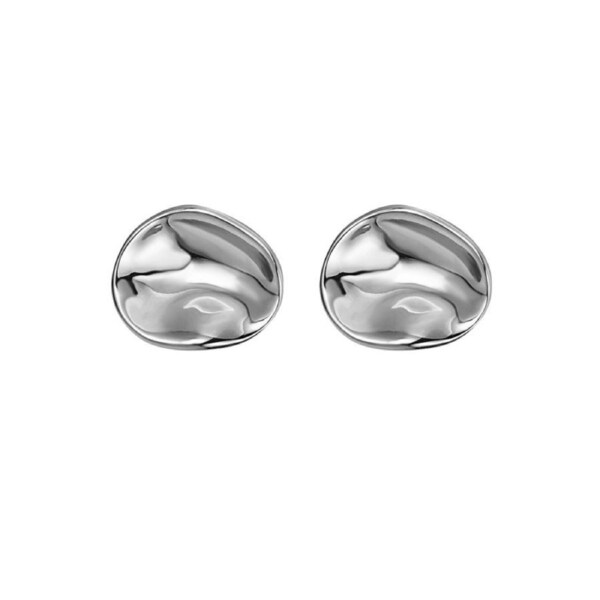 Nevenka Simple Glossy Irregular Stud Earrings for Women and Girls-Silver