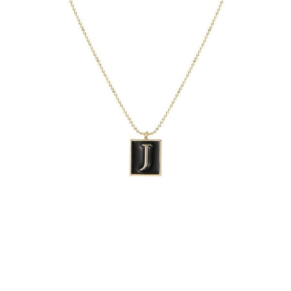 Nevenka English Letters Oil Drop Pendant Necklace As Gift For Men Women-J