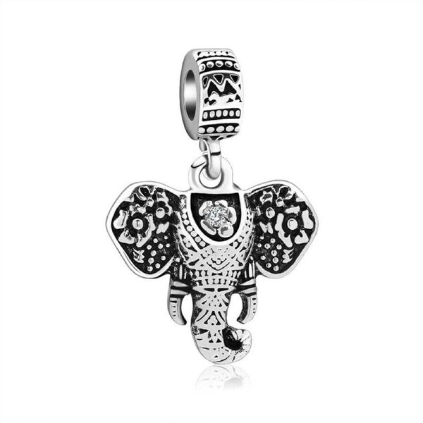 Nevenka Lucky Elephant with Flower Charms Dangle Bead