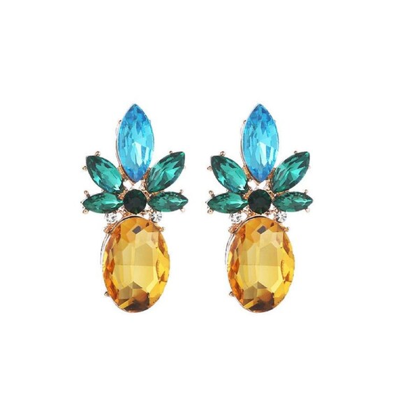 Nevenka Rhinestone Pineapple Earrings Jewellery Gifts for Women Teens Girl