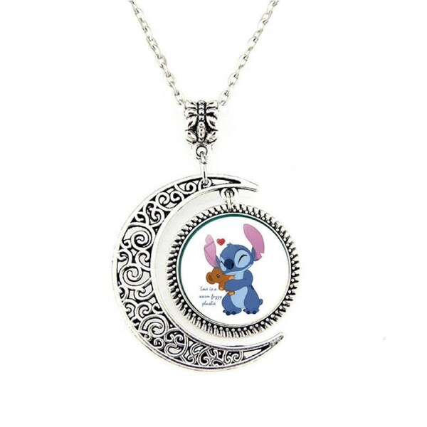 Nevenka Moon Pendant Necklace Cartoon Stitch Chain-8