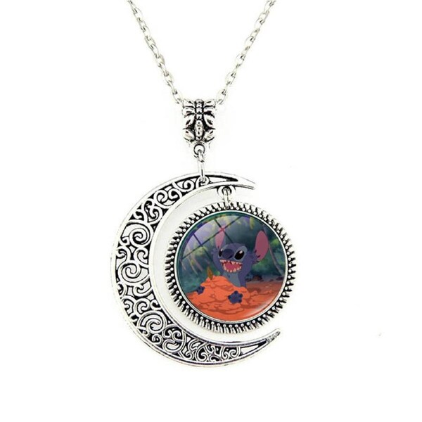 Nevenka Moon Pendant Necklace Cartoon Stitch Chain-20