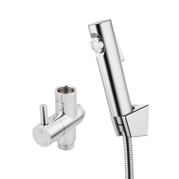 ACA Silver Toilet Bidet Spray With Diverter Kit Shattaf Handheld Shower Head 1.2m SUS Hose