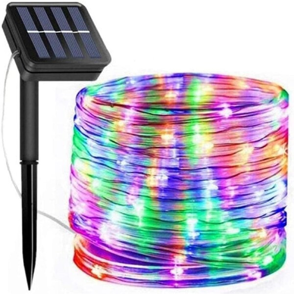 12m 100LED Solar Fairy String Light Copper Wire Outdoor Waterproof Garden Decor