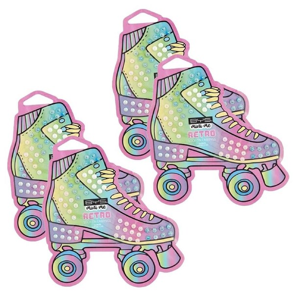 4x 60pcs BYS Mini Me Kids Stick On Jewel/Jewellery Sticker Earrings Roller Retro