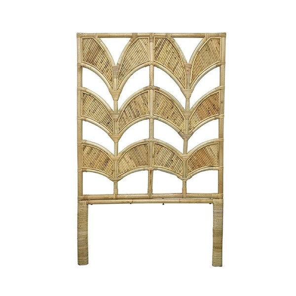 Maine & Crawford Bebe Wave 160x145cm Rattan Headboard For Queen Size Bed Natural