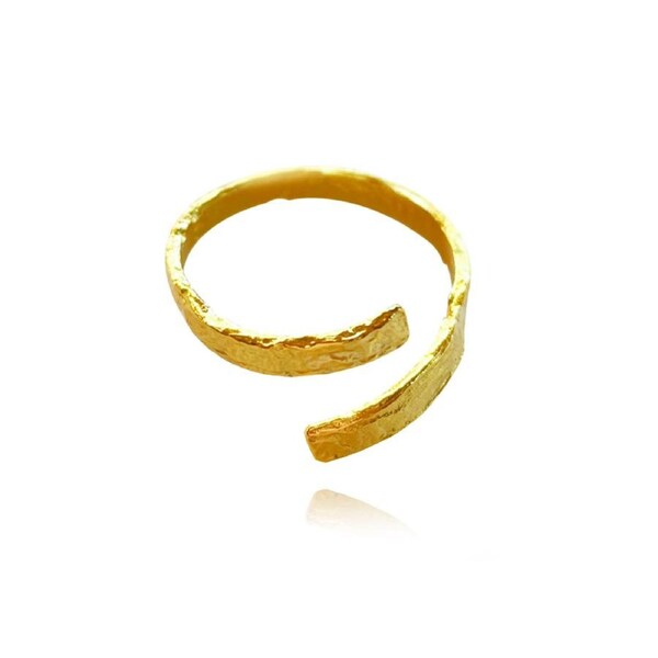 Culturesse Noora Wrap 2cm Open Ring Jewellery 18K Gold Plating Sterling Silver