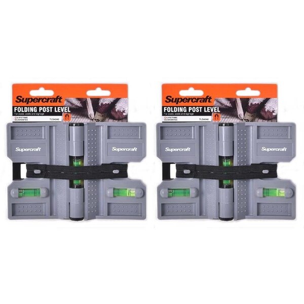 2x Supercraft Multipurpose Lightweight Compact Folding Post Spirit Level Mag DIY