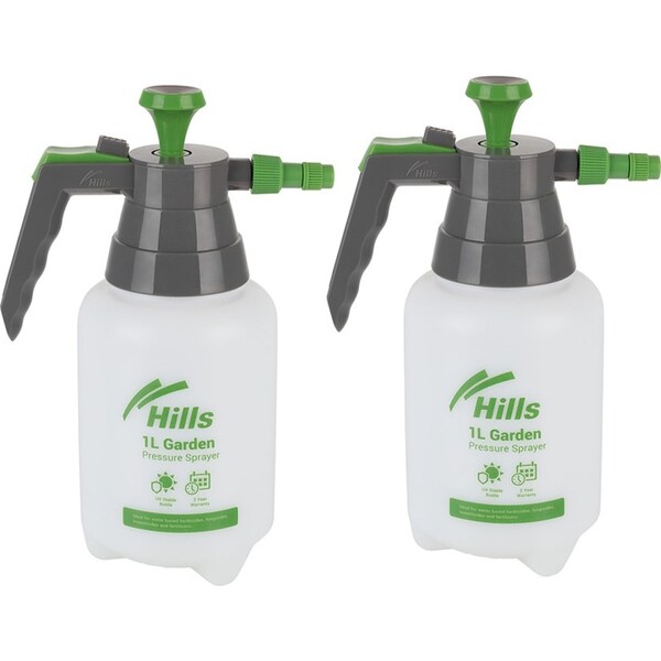 2x Hills Pump Pressure Portable Handheld Garden Water Spray Bottle Set 1L