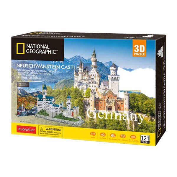 121pc National Geographic 44cm Germany Neuschwanstein Castle 3D Puzzle Kids 8+